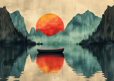 Sunset Lake Serenity