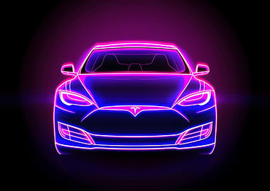 Neon Line Car