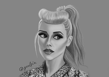 Black and White Portrait of Kristen Stewart