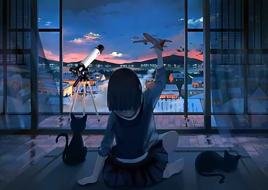 Girl with Toy Airplane