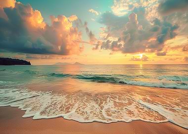 Sunset sandy Sea Beach