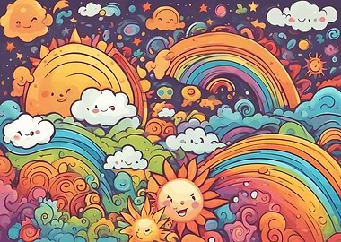 Rainbow Sun & Clouds