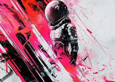 Astronaut in Pink and Black