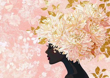Floral Woman Silhouette