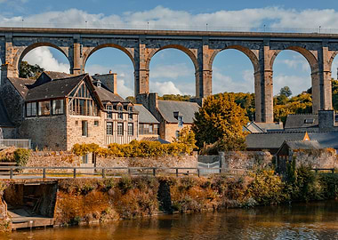 Stone Bridge in Dinan - Brittany, France
