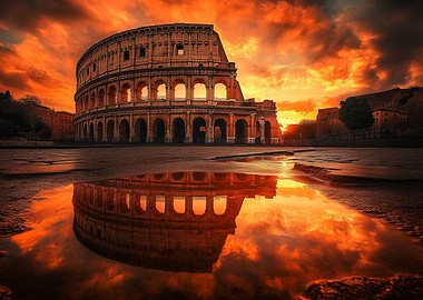 Rome Colosseum Sunset