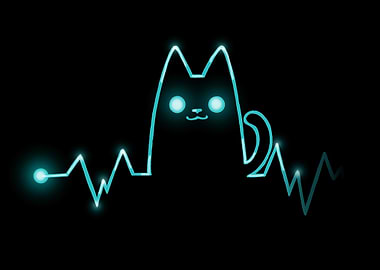 Neon Cat Heartbeat