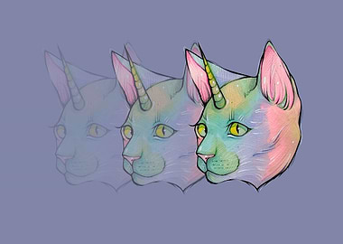 Unicorn Cat Trio