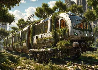 Overgrown Train in Ruins