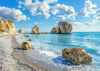 Sea Cliffs at the stony Beach