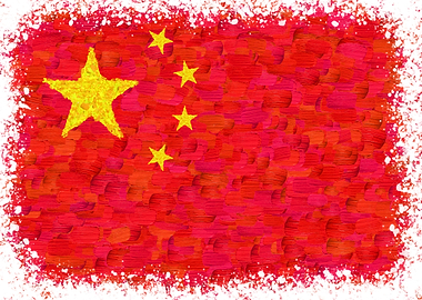 Chinese Flag Painting