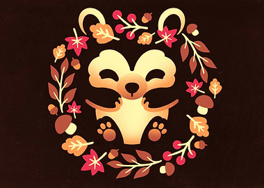 Cute Autumn Hedgehog