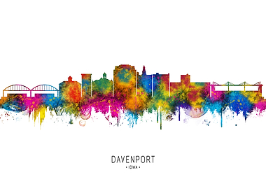 Davenport Iowa Skyline