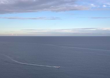 Boat on Calm Sea off the cost of Nice