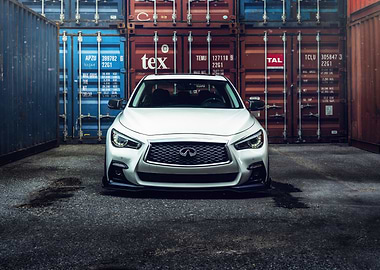 White Infiniti Sedan