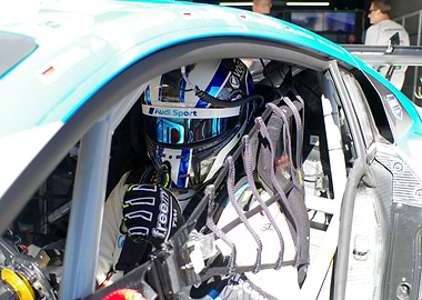 Race Car Driver in Cockpit Thumbs Up!