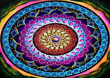 New Earth - Colorful Mandala Painting - Sacred Geometry - Spiritual Decore