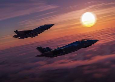F-35 Fighter Jets Sunset