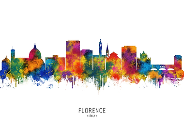 Florence Skyline Watercolor