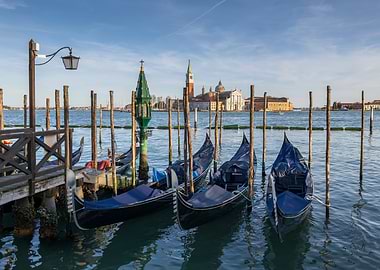 Venice Gondolas In Lagoon