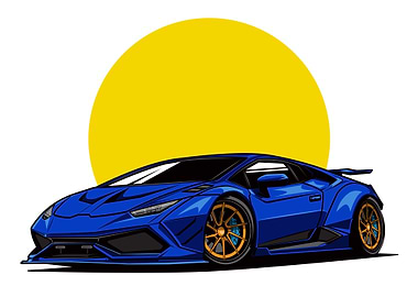 Blue Super Car Lamborghini