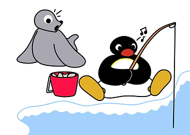 Pingu Fishing with Seal