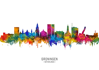 Groningen Skyline Watercolor
