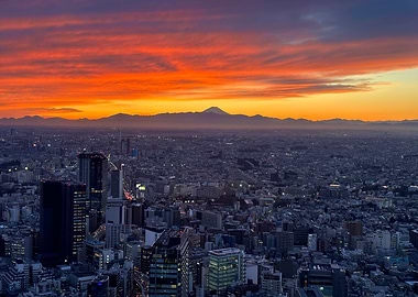 Tokyo Skyline Sunset Japan