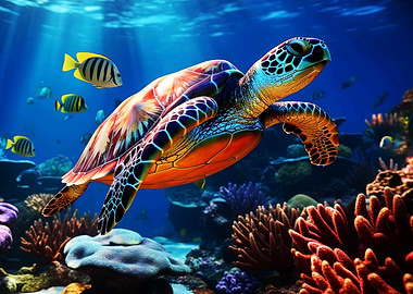 Sea Turtle Underwater