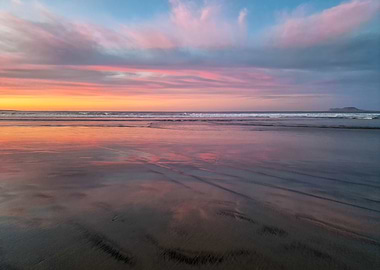 Pink Sunset Famara Beach