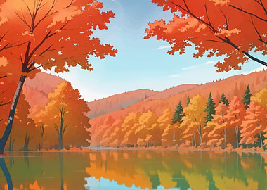 Autumn Lake Landscape