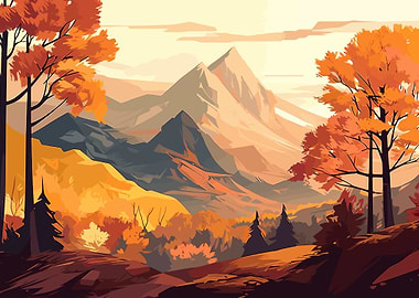 Autumn Mountain Landscape