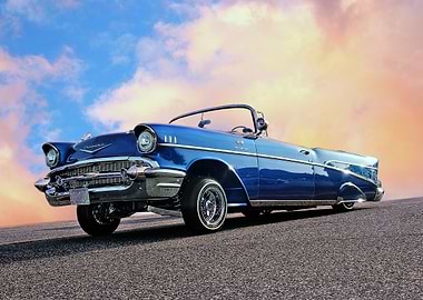 1957 Chevy Bel Air - Classic Blue Convertible
