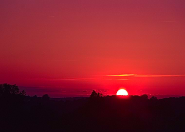 Fiery Sunset Landscape