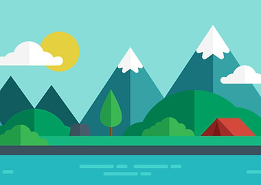 Mountain Camping Scene