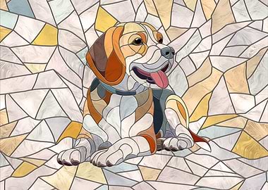 Beagle dog - Colorful Mosaic art