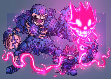 Cyberpunk Cyclops and Jane Demon Gremlin