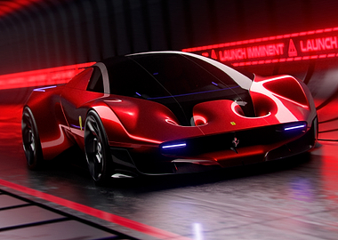 Red Ferrari Concept Car