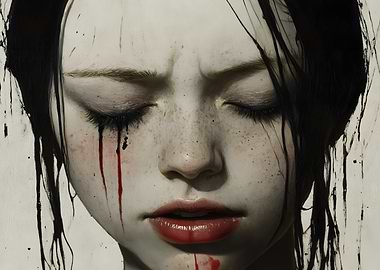 Woman with Blood Tears