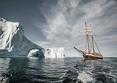 Sailing Past Iceberg