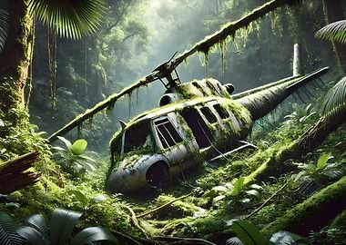 Helicopter Crash in Jungle