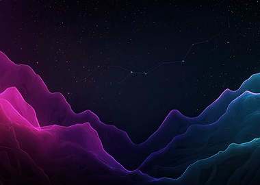 Abstract neon Mountain Landscape
