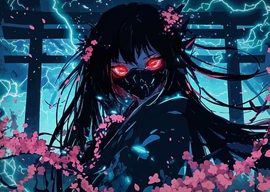 Anime Girl with Red Eyes