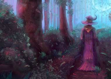 Wizard Entering The Enchanted Magdala Forest