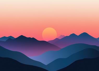 Sunset Mountain Landscape