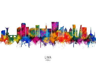 Lima Skyline Watercolor