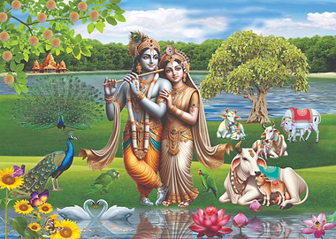 Radha Krishna in Nature