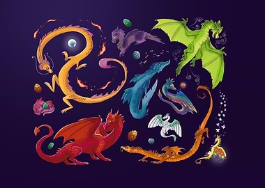 Rainbow Dragon Family