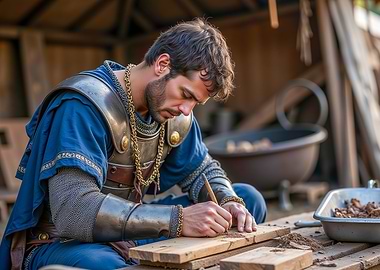 Roman Soldier Carving Wood