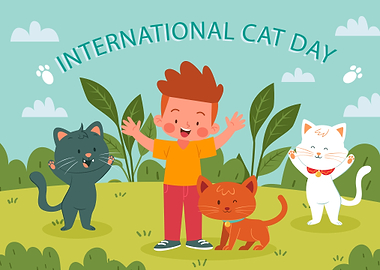 International Cat Day Illustration